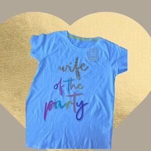 WIFE OF THE PARTY women's  S T-shirt, white